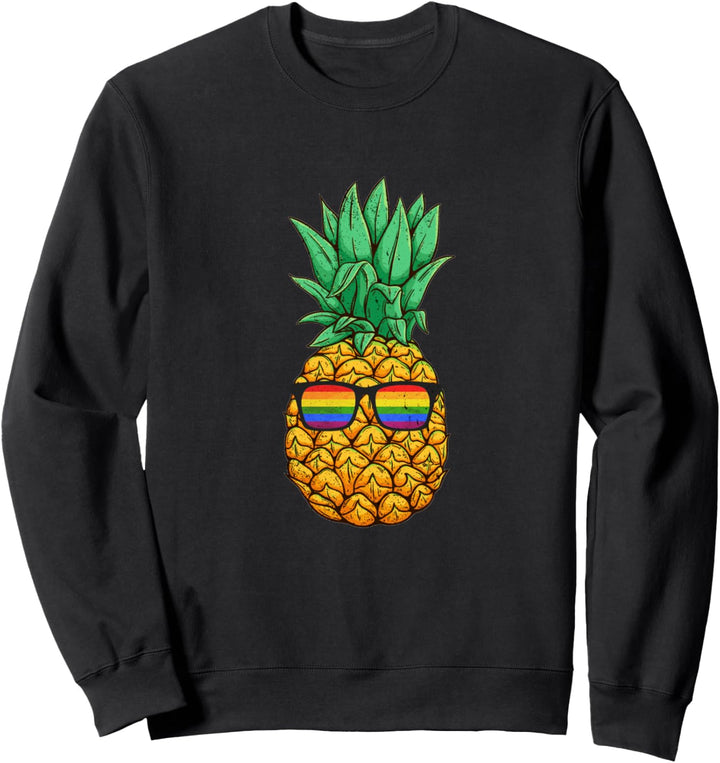 Ananas mit Regenbogen Flagge Sonnenbrille Gay Pride LGBT Sweatshirt