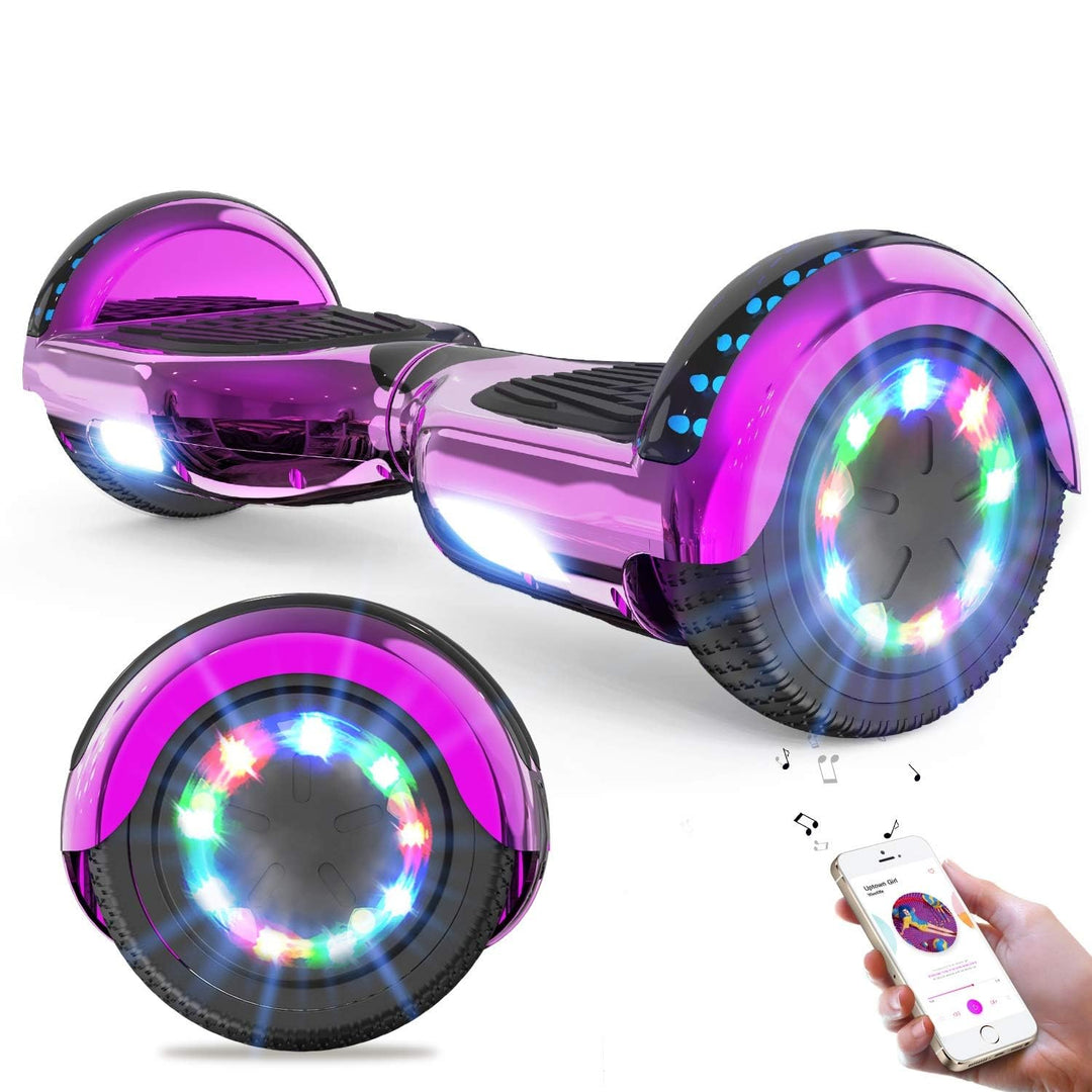 GeekMe Hoverboards 6.5”Zweimotoren 2-Rad-Hoverboards Hoverboards mit LED-Leuchten Bluetooth rose, ro
