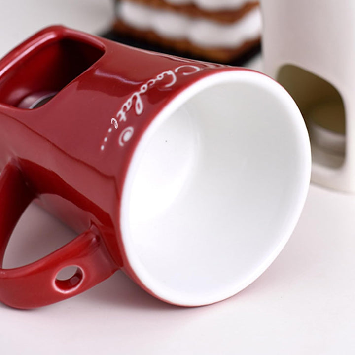 Schokoladenfondue-Set | 200ml Keramik Schokoladenfondue Tasse | Mehrzweck Chocolate Fondue Set Mit G