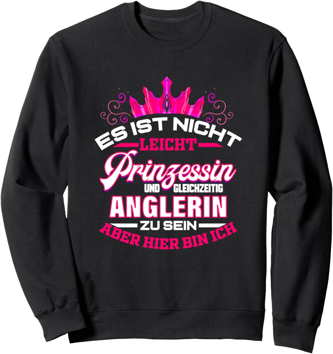 Anglerin Geschenk für Angelurlaub Frau Angel Fischen Angeln Sweatshirt