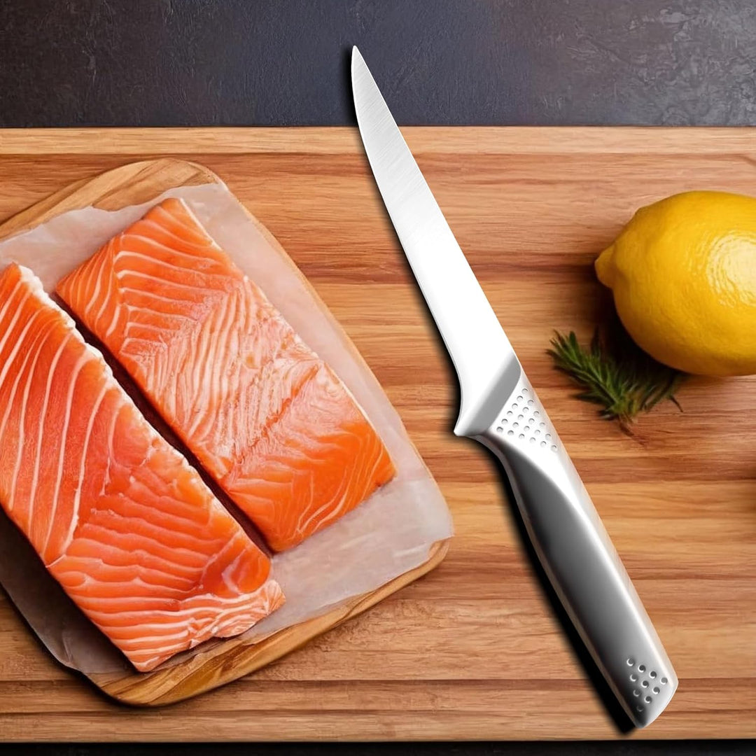 Edelstahl Filetiermesser Fisch Ausbeinmesser Scharf: 15cm Küche Profi Küchenmesser Flexibler Klinge