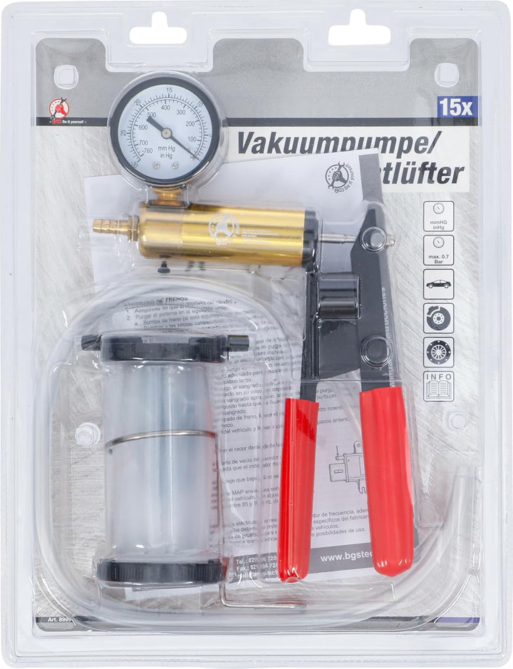 BGS Diy 8999 | Vakuumpumpe/Bremsenentlüfter | max. 0,7 bar, Vakuumpumpe/Bremsenentlüfter