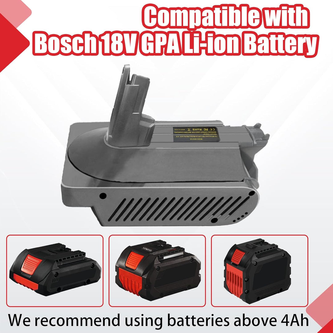 DEWDYS für Dyson V10 Akku Adapter für Bosch 18V GBA Akku auf für Dyson V10 Akku Cyclone V10 Animal V