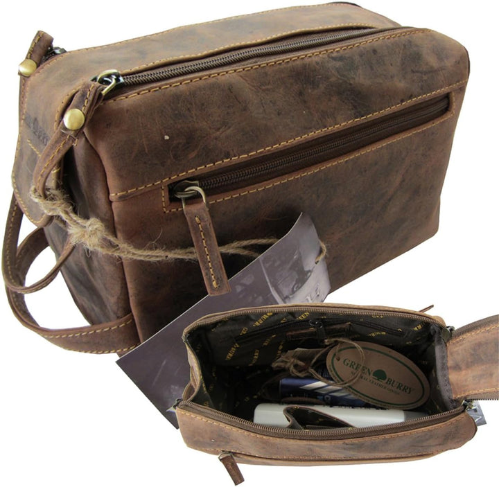 Greenburry Vintage Kulturbeutel Leder 23 cm