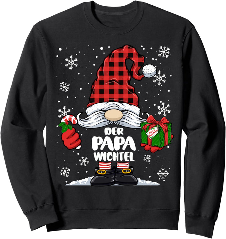 Papa Wichtel Lustiges Herren Weihnachts-Wichtel Design Sweatshirt