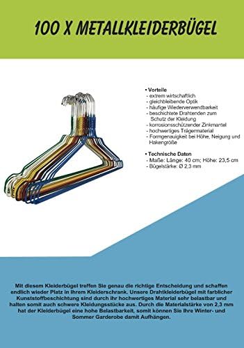 Drahtbügel Kleiderbügel aus Metall 100 Stück Weiss Metallkleiderbügel Set Drahtkleiderbügel Metall D
