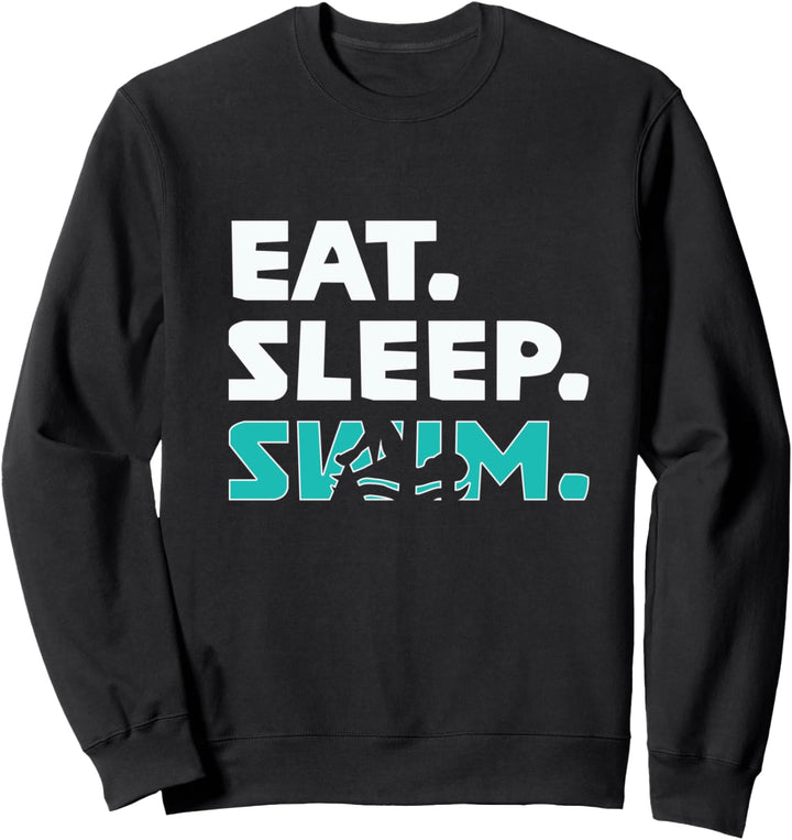 Top Best Lustiges Essen schlafen schwimmen Geschenk Sweatshirt