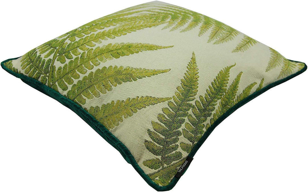 McAlister Textiles Tapestry | Bestickter Kissenbezug grüner Waldfarn | 40 x 40cm | gewobenes Blätter