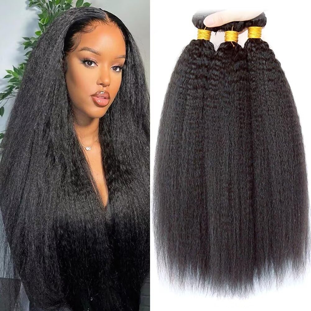 9A Brazilian Hair Bundle Kinky Straight Human Hair 3 Bundles Brasilianische Haare Bündel Echthaar We