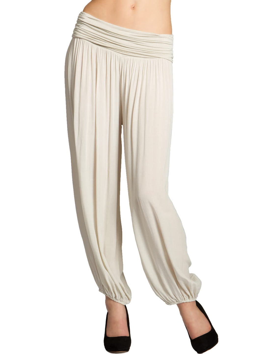 Caspar KHS035 leichte Damen Sommer Haremshose 34 Beige, 34 Beige