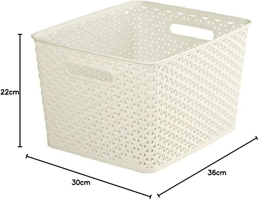 Curver 03612-885-00 Dekorativer Korb My Style L, 18 L, Creme, Creme