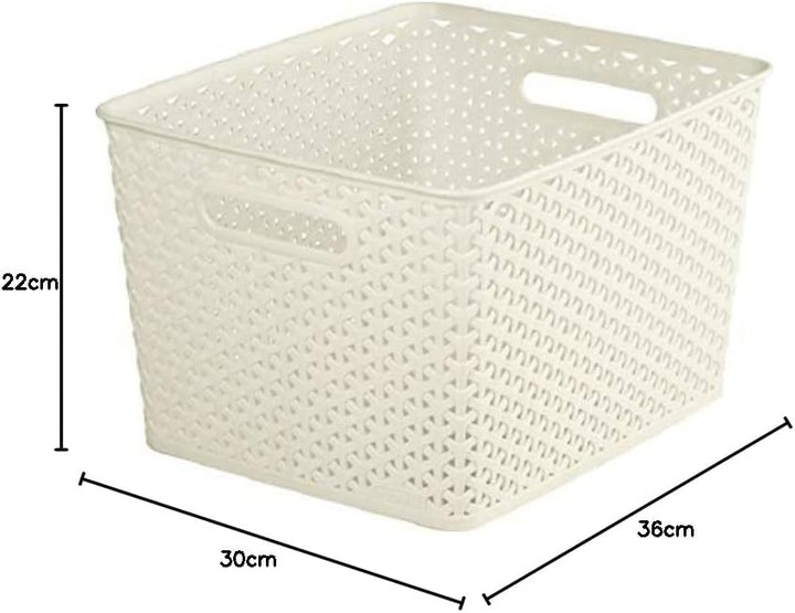 Curver 03612-885-00 Dekorativer Korb My Style L, 18 L, Creme, Creme