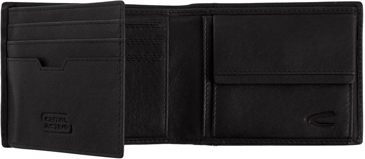 camel active bags Osaka Herren Geldbörse RFID Mittelgross Querformat Leder Schwarz 11 x 2 x 8,5 Schw