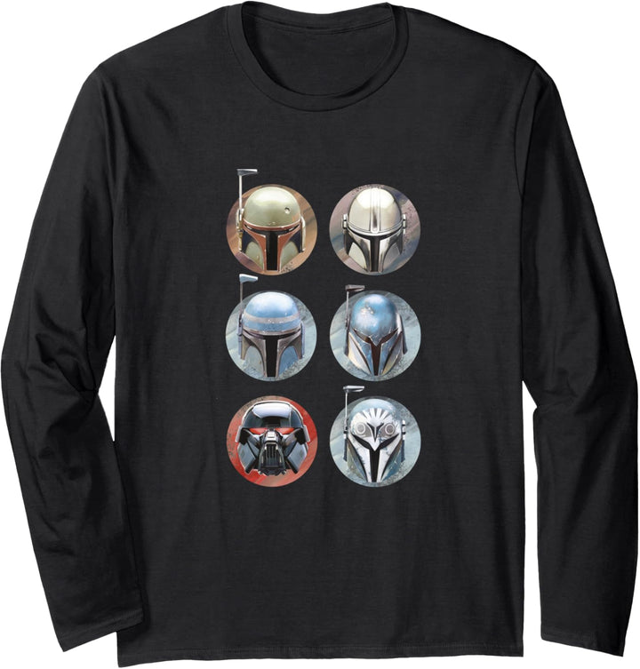 Star Wars: The Mandalorian Bounty Hunter Helmet Circles Langarmshirt