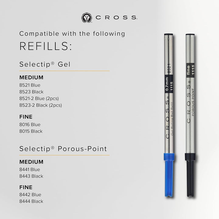 Cross ATX Rollerball (Schreibfarbe schwarz, Strichstärke M, inkl. Geschenkbox) glanz-chrom, 1 stück