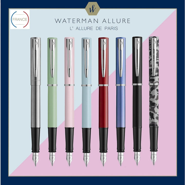 Waterman Allure Füller | Pastell-Mint Green | Füllfederhalter mit feiner Feder | Blaue Tinte | Gesch