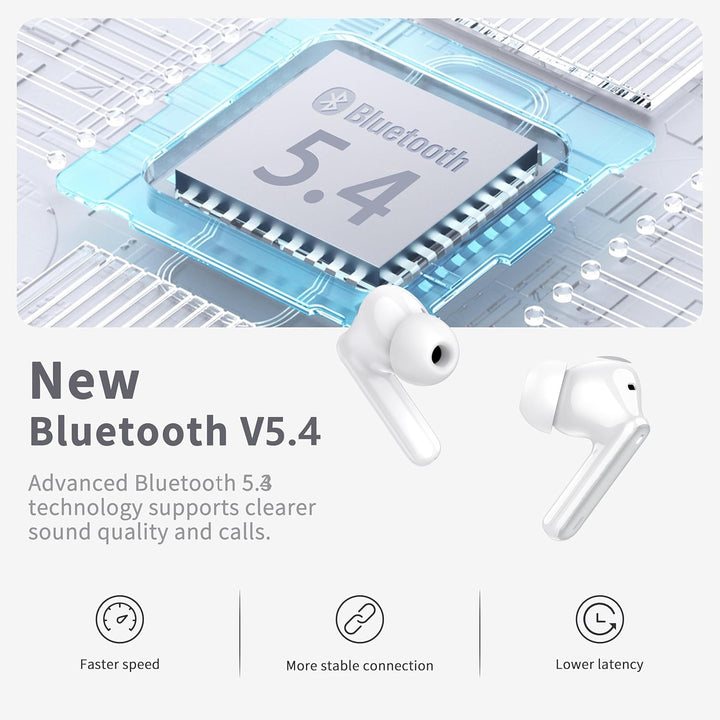 xinwld Bluetooth Kopfhörer, In Ear Kopfhörer Kabellos Bluetooth 5.4 mit 4 ENC Noise Cancelling Mics,