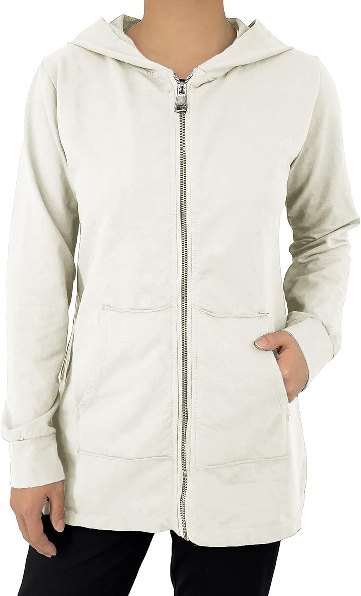 JOPHY & CO. Langes Sweatshirt für Frauen mit Kapuze, Reissverschluss und Taschen (cod. 9047) S elfen