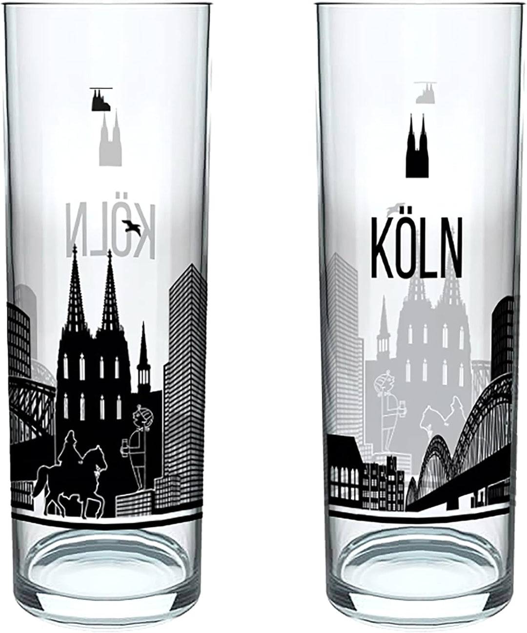 3forCologne Kölschglas-Mix| 6er Pack je 0,2ml | Et Kölsches Grundgesetzt & Kölner Dom | Biergläser,