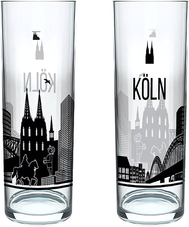 3forCologne Kölschglas-Mix| 6er Pack je 0,2ml | Et Kölsches Grundgesetzt & Kölner Dom | Biergläser,