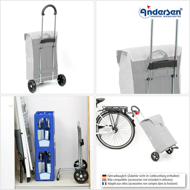 ANDERSEN Einkaufstrolley - Scala Shopper Hera Sand 47 L Einkaufsroller, modern, Reflektor, klappbar,