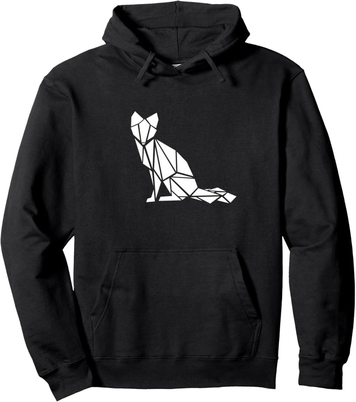 Origami Fuchs Polygon Geometrie Wald Tier Minimalismus Pullover Hoodie