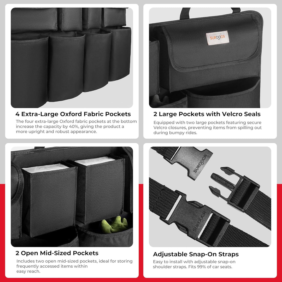 SURDOCA Kofferraum-Organizer, grosses Fassungsvermögen (109,2 x 48,3 cm), Auto-Aufbewahrungstasche m