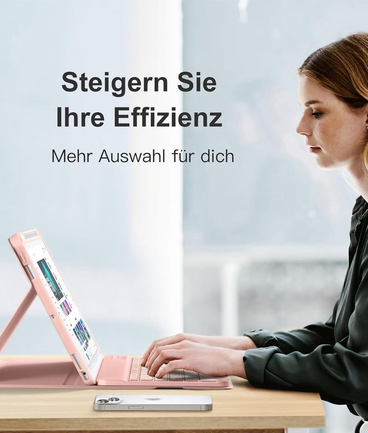 Vobafe Hülle mit Tastatur Kompatibel für iPad 9./ 8. /7. Generation 10.2 Zoll mit Stifthalter, Magne