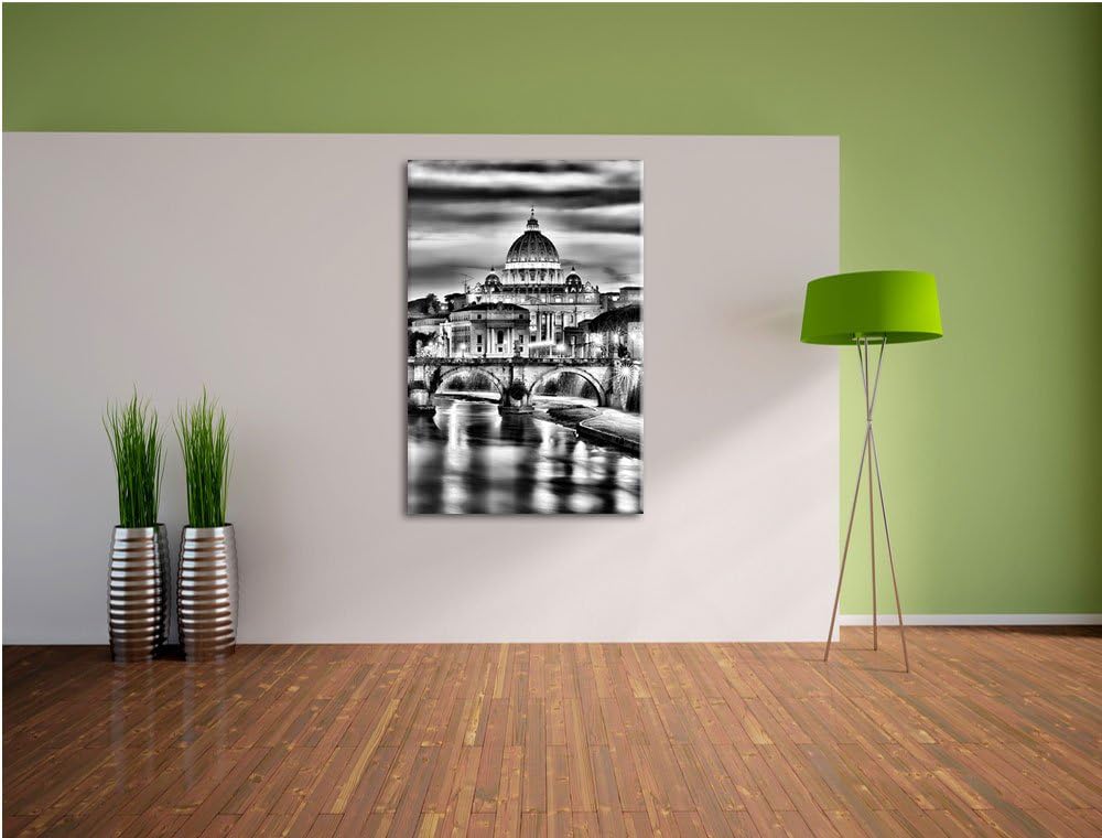 Pixxprint Vatikan Petersplatz / 100x70cm Leinwandbild bespannt auf Holzrahmen/Wandbild Kunstdruck De