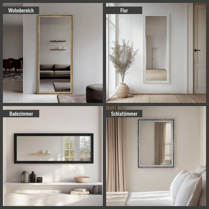 nielsen HOME Wandspiegel Francesca, Silber, Holz, ca. 50x70 cm Silber 50 x 70 cm, Silber 50 x 70 cm