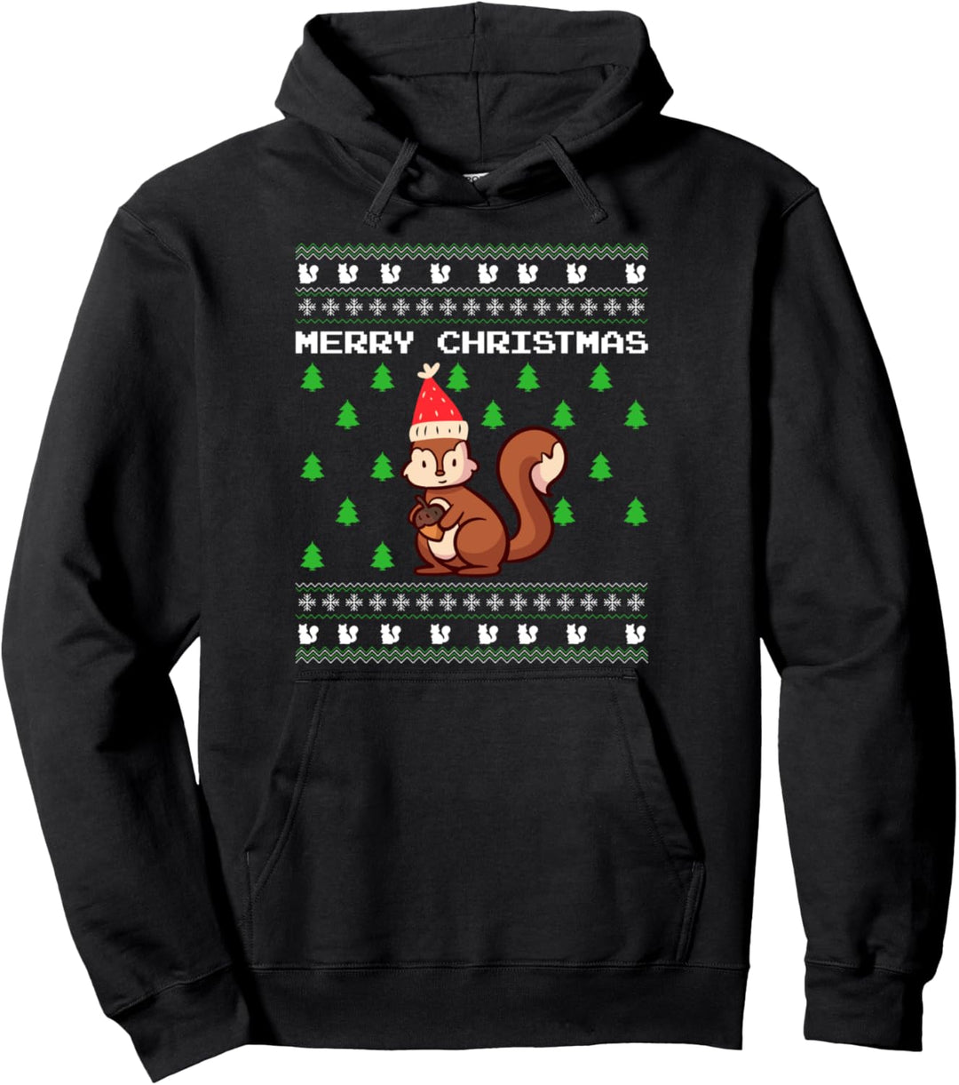 Ugly Christmas Eichhörnchen Geschenk Kostüm Weihnachten Xmas Pullover Hoodie