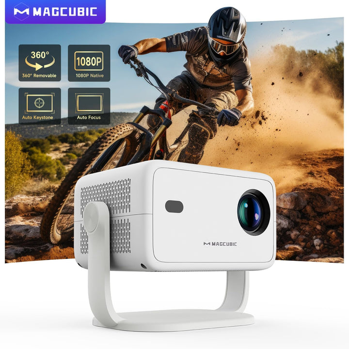 Magcubic Mini Beamer, Smart Projektor 4K Supported, with 400 ANSI, Native 1080P, 180° Rotatabled, Wi