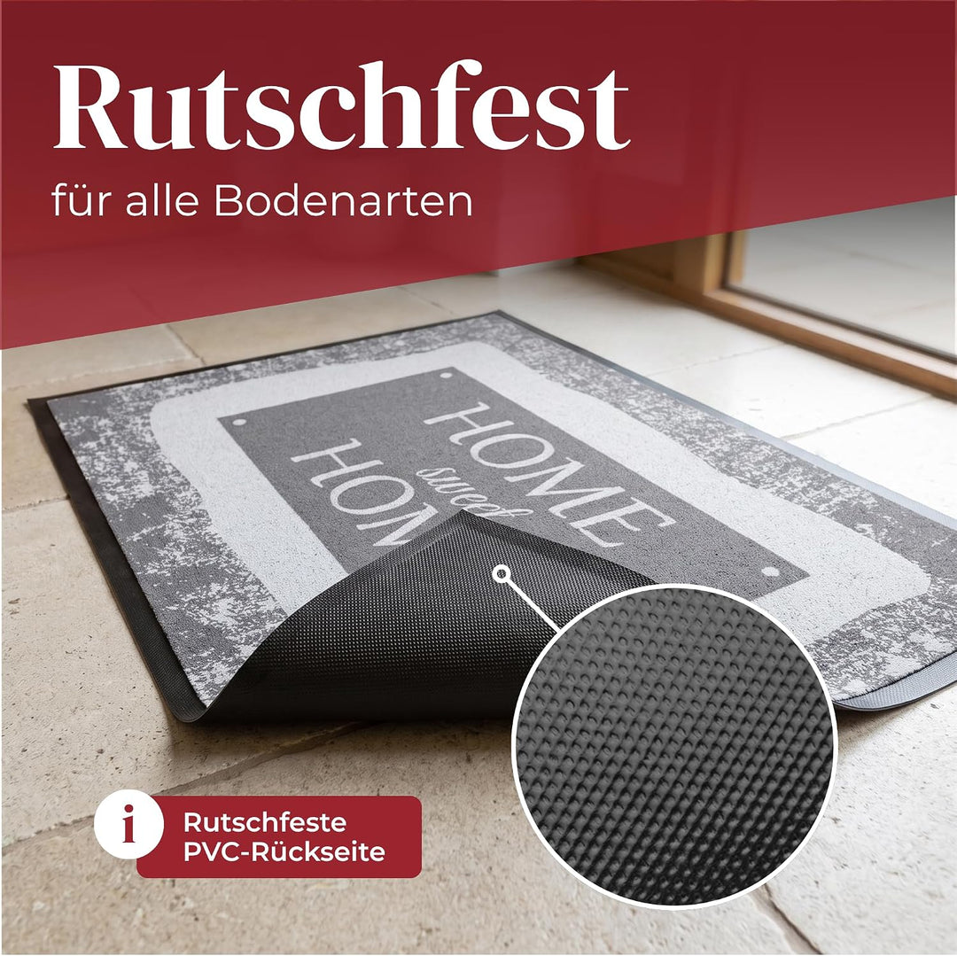 Valia Home Hochwertige Fussmatte 60x80 cm (Large) – Schmutzfangmatte für Innen &amp; Aussen, rutschfest