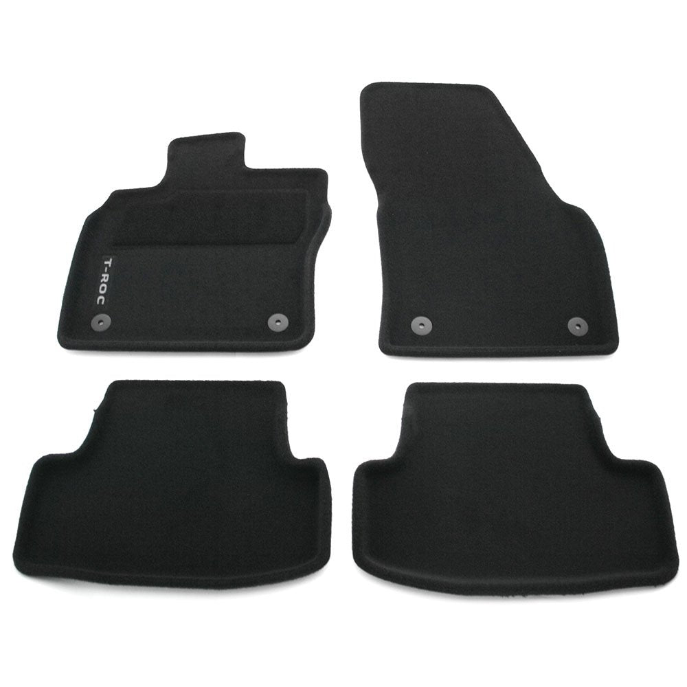 Volkswagen 2GA061445WGK Optimat Textilfussmatten 4x Stoffmatten schwarz mit T-Roc Schriftzug
