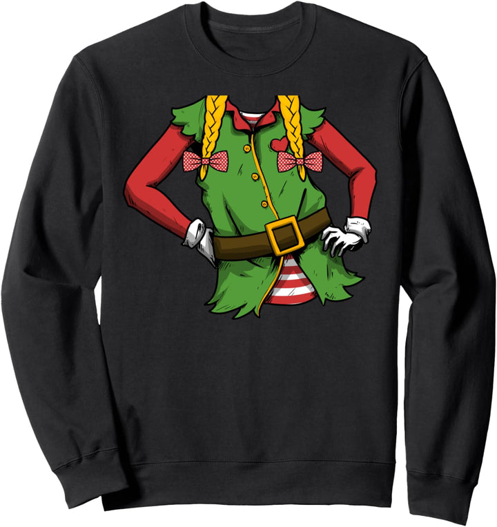 Weihnachtself Mädchen blonde Zöpfe Elf Wichtel Tochter Sweatshirt