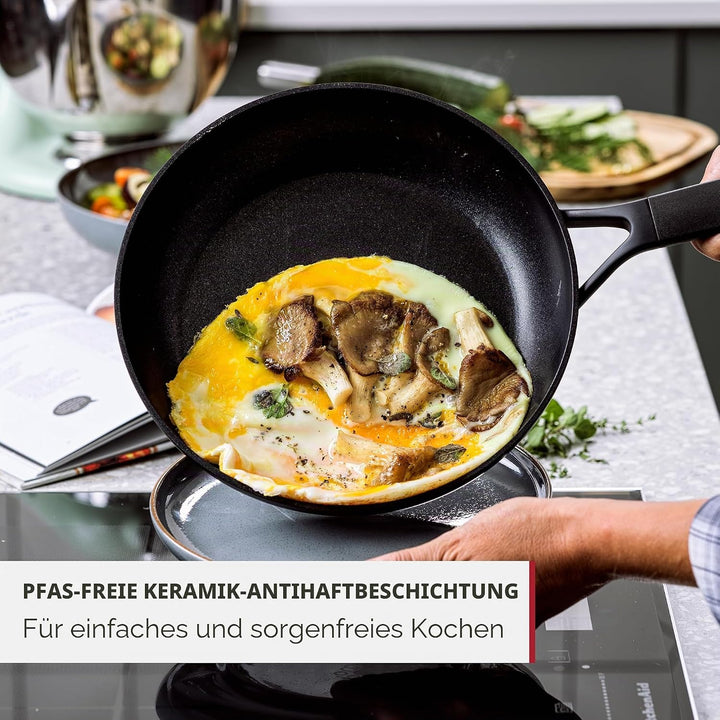 KitchenAid Classic Bratpfannen-Set 20cm, 24cm und 28cm, Hart Anodisiert, PFAS-freie Gesunde Keramisc
