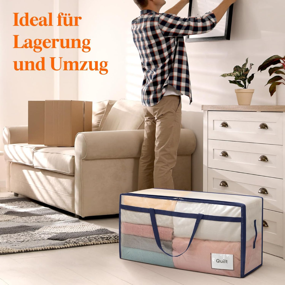 Lifewit 110L Aufbewahrungstasche mit Verstärkten Griffen, 6 Stück Umzugstaschen, Grosse Tasche mit R