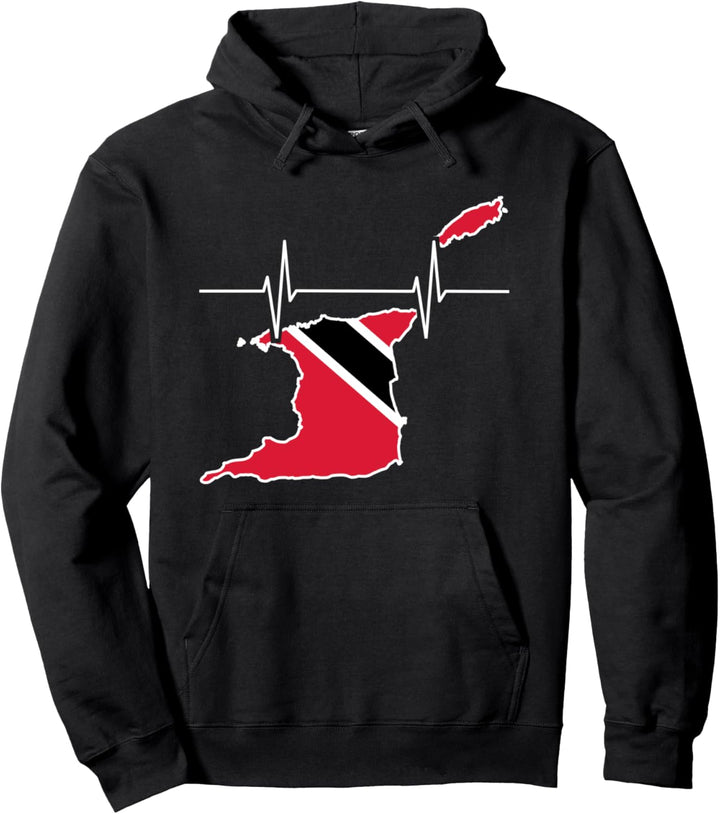 Herzschlag Vintage Flagge Trinidad und Tobago Pullover Hoodie