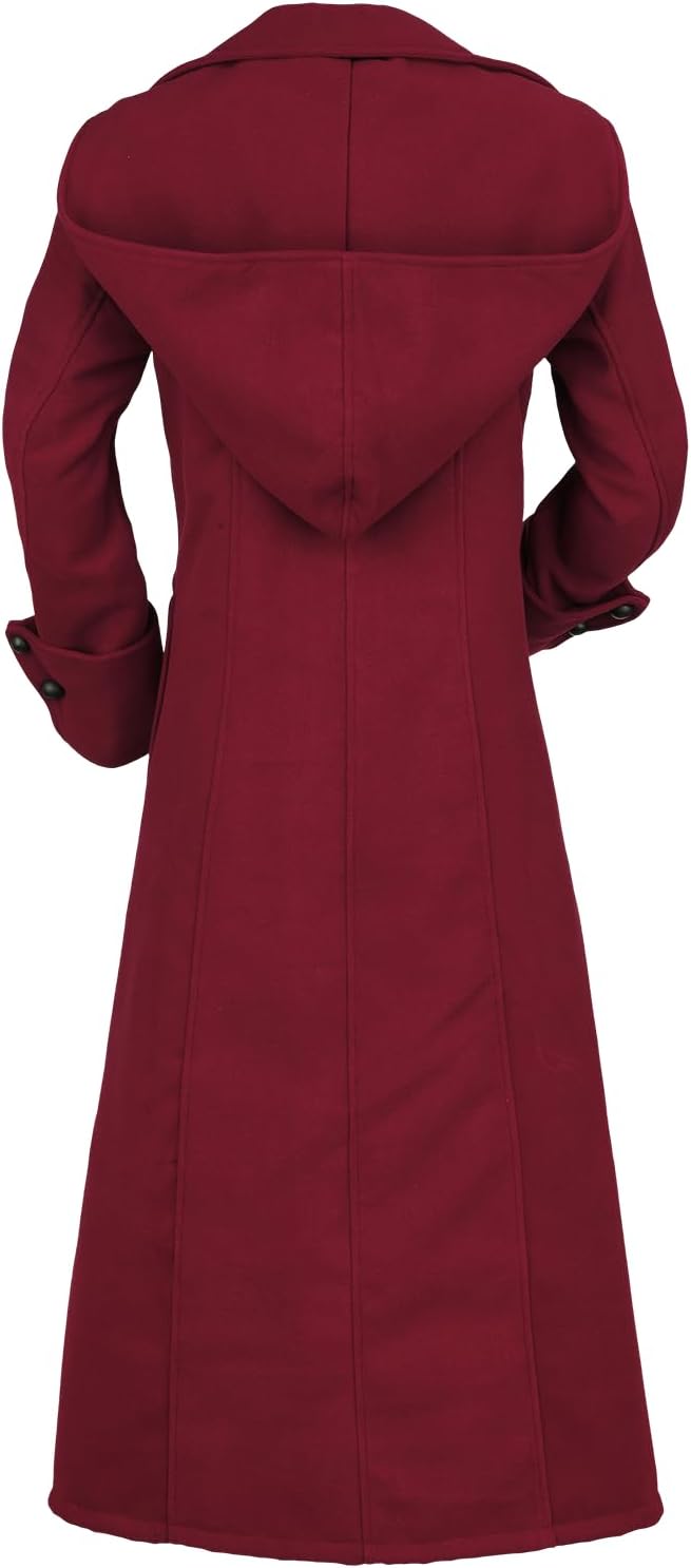 Gothicana by EMP Damen violetter Mantel mit grosser Kapuze M Rot, M Rot