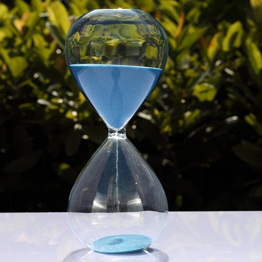 Sanduhr, farbig, Glas, Geburtstag 5 Minutes blau, 5 Minutes Blau