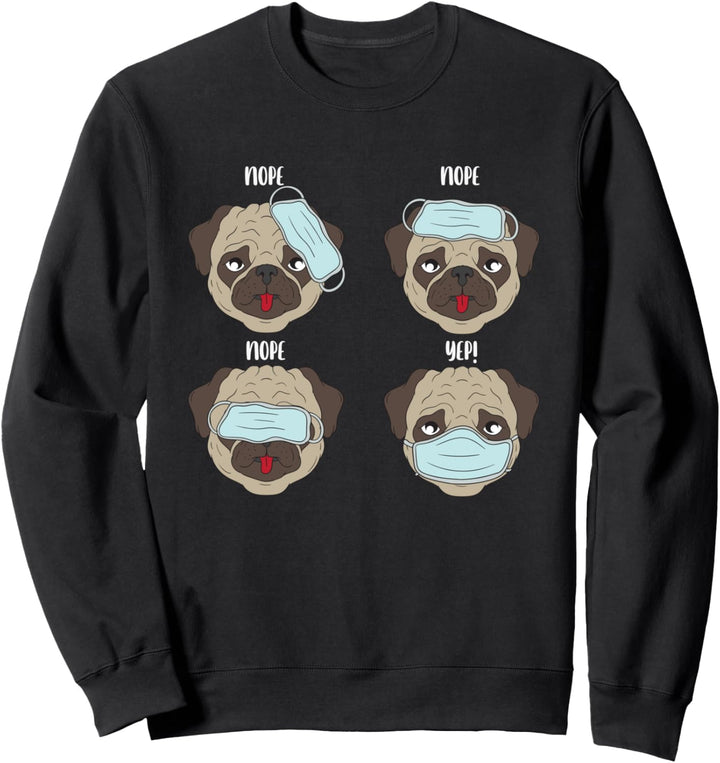 Geschenkidee Social Distancing Mundschutz Gesichtsmaske Mops Sweatshirt