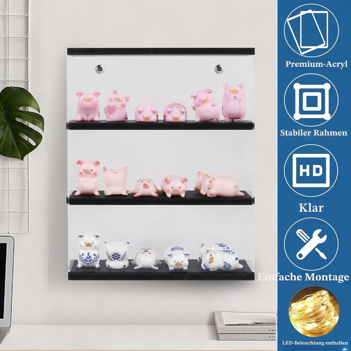 DuvinDD Acryl-Vitrine für Sammlerobjekte, Funko, Pop-Regal, transparent, zur Wandmontage oder auf de