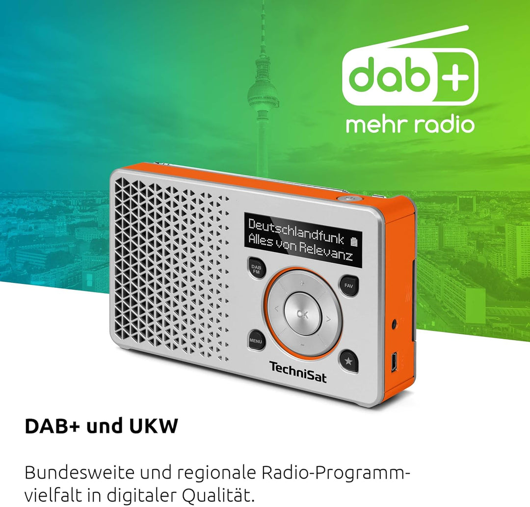 TechniSat DIGITRADIO 1 – tragbares DAB+ Radio mit Akku & Akku zu DIGITRADIO 1/2, TECHNIRADIO RDR, TE