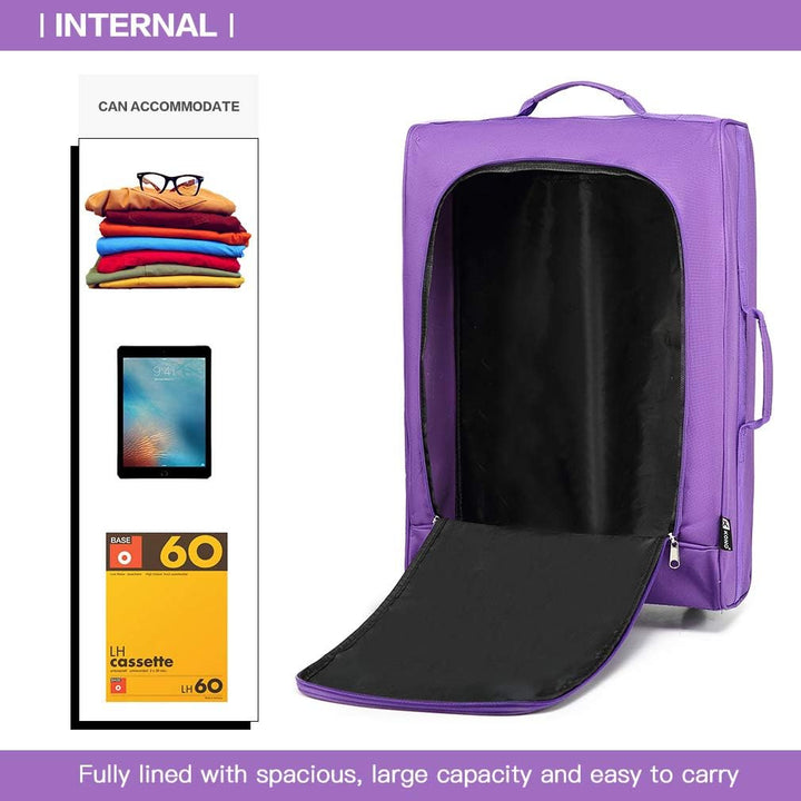 Kono Handgepäck Softcase Leicht Kleiner Rollkoffer Trolley Stoffkoffer Polyester (Violett) Violett K