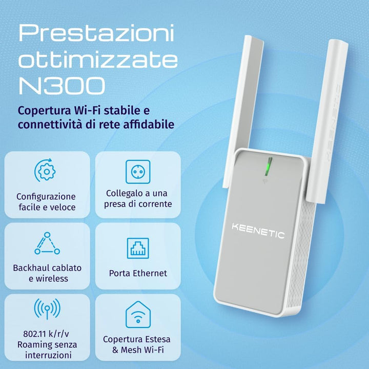 Keenetic Buddy 4 Mesh-fähiger N300-WLAN-Range-Extender mit Fast-Ethernet-Port