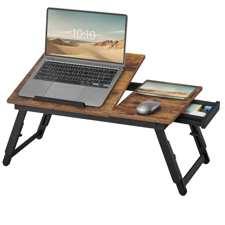 SONGMICS Laptoptisch, Laptopständer, Frühstückstablett, klappbare Beine, für Bett und Sofa, höhenver