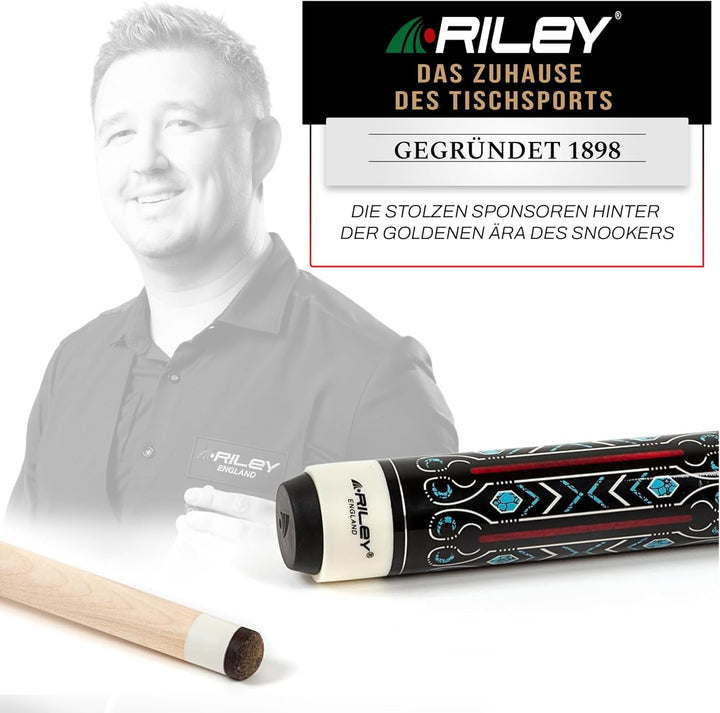 Riley Centurion American Billardqueue mit Leinenummanteltem Griff, 147 cm, 13 mm Spitzen-Gelenkschut