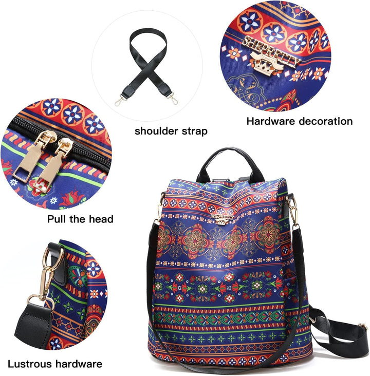 shepretty Damen Rucksack Anti Diebstahl Umhängetasche Multifunktions Schultaschen 8864-m266-a M, 886