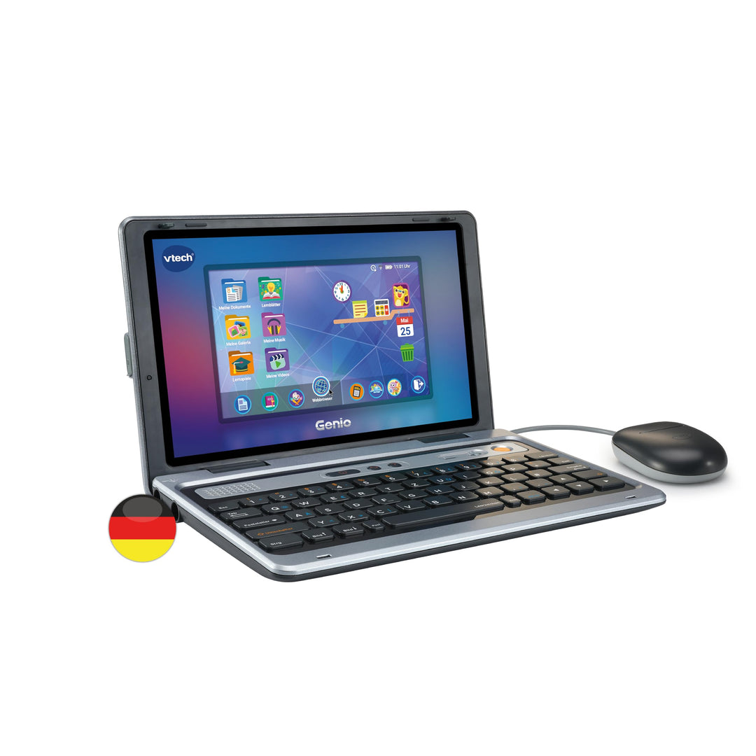 VTech Genio Lernlaptop XL – Lerncomputer mit grossen 7"-LCD-Bildschirm mit Internetzugang, Textprogr