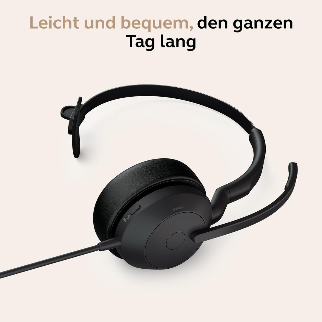 Jabra Evolve2 50 - USB-A/USB-C - schnurgebundenes Mono Headset Zertifiziert für UC-Plattformen Mono